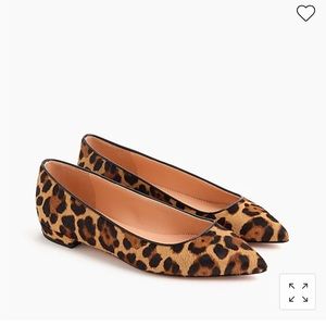 J.Crew Pointed-toe flats in leopard calf hair